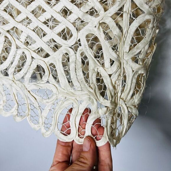 Anthropologie Saturday Sunday Women's Spalliera Lace Cream Sweater Tunic XS - Picture 5 of 8